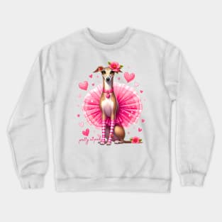 Greyhound Whippet Italian Dog in pink Crewneck Sweatshirt